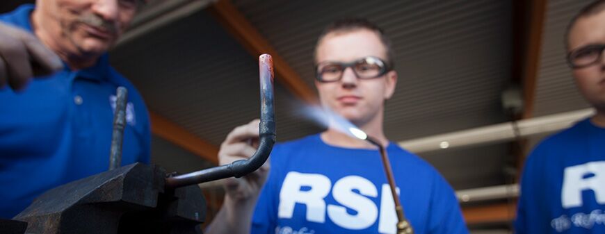 students learning hvac skills