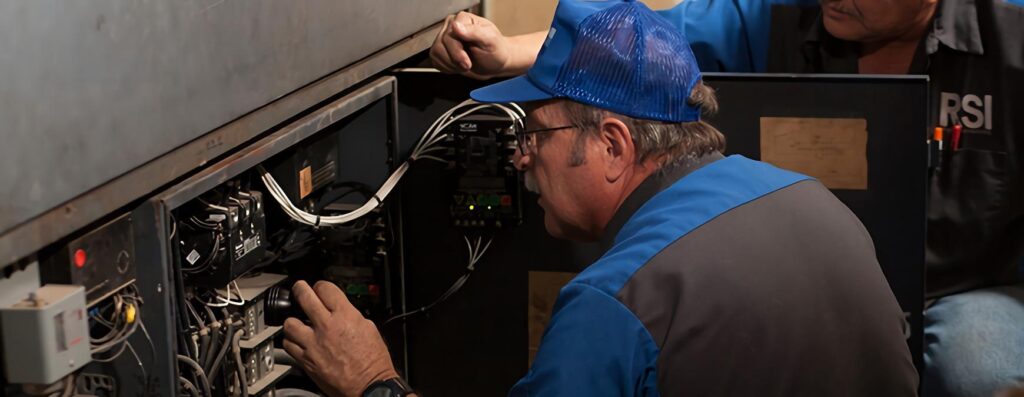 hvac specialist working on coolant