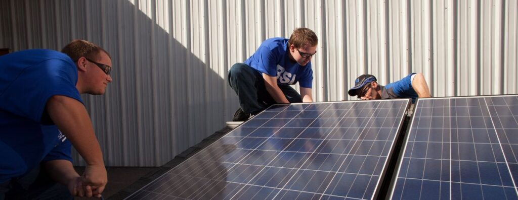 solar panel installation training session