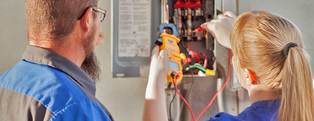 woman learning hvac